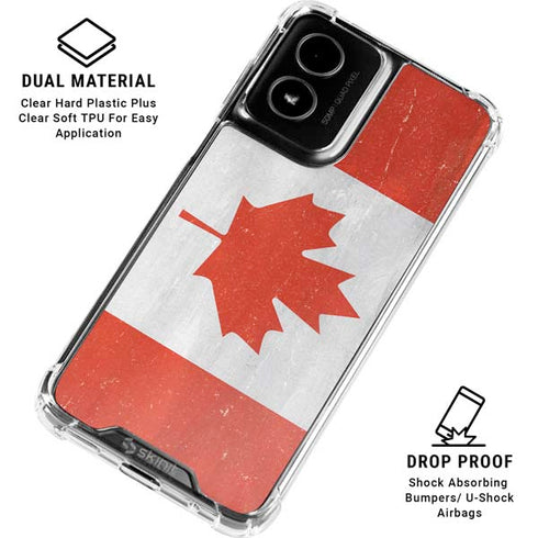 Canada Flag Distressed Moto G Power 5G (2024) Clear Case